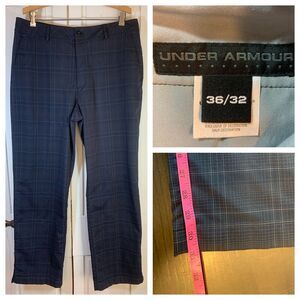 Under Armour Performance Gray‎ Plaid Golf Pants Mens 40x32 Trousers Windowpane